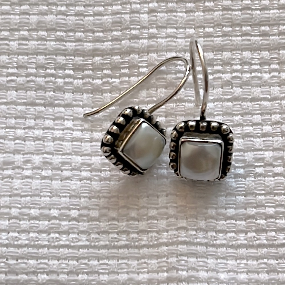 SILPADA STERLING SILVER AND MOTHER OF PEARL EARRINGS